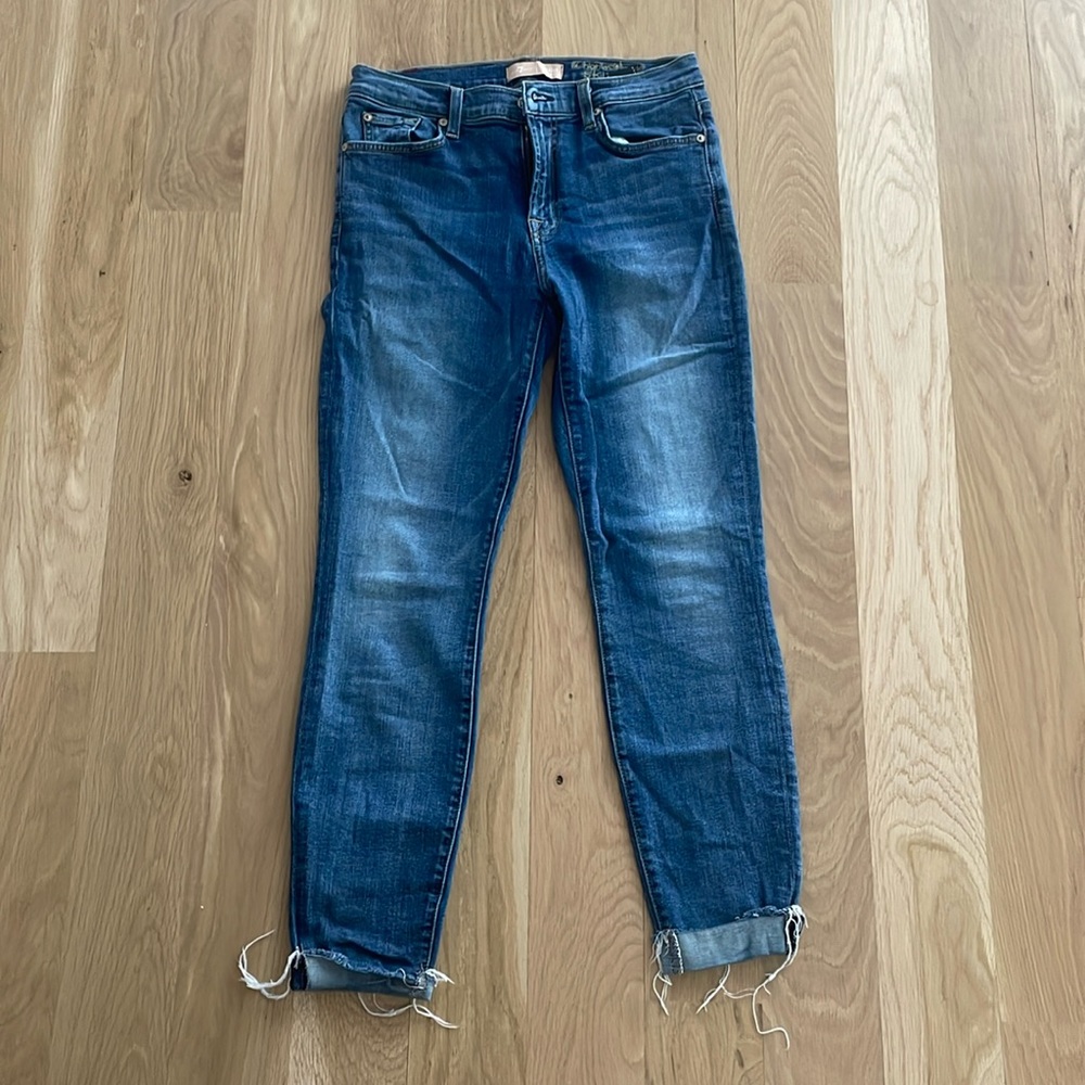 7 for all Mankind b(air) the high waist ankle skinny, size 29. Stretchy